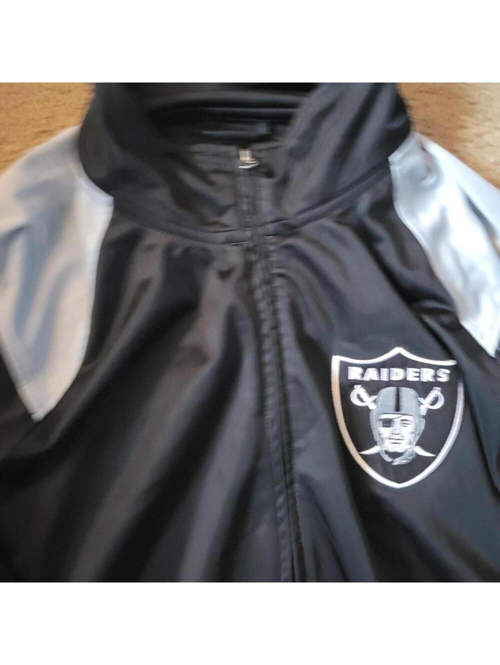 NFL black polyester Raiders zip up jacket - Picture 4 of 6